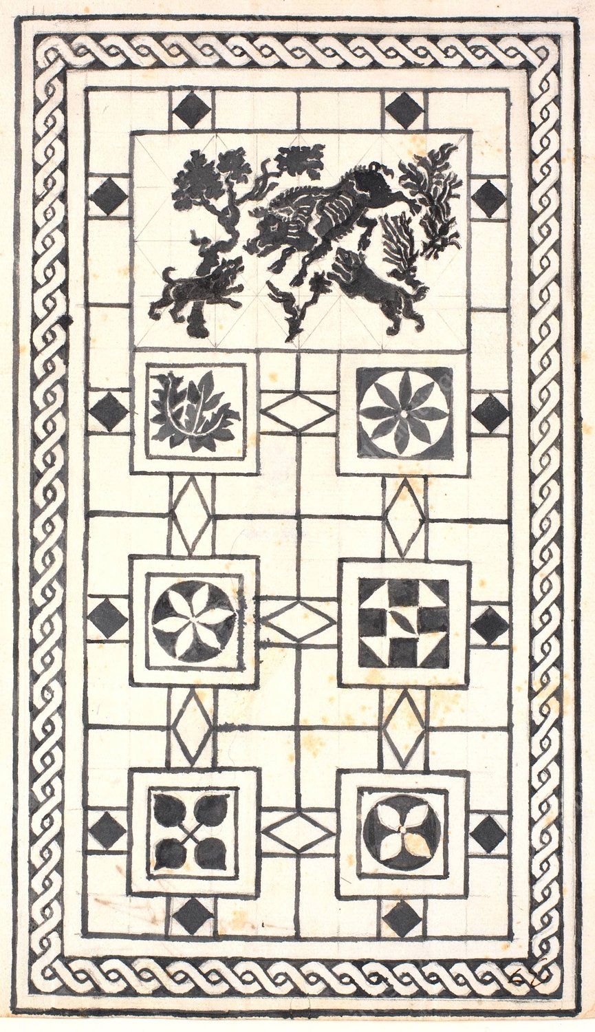 Studie efter pompejansk gulv  by Joakim Skovgaard - Hand-Painted Oil Painting Reproduction