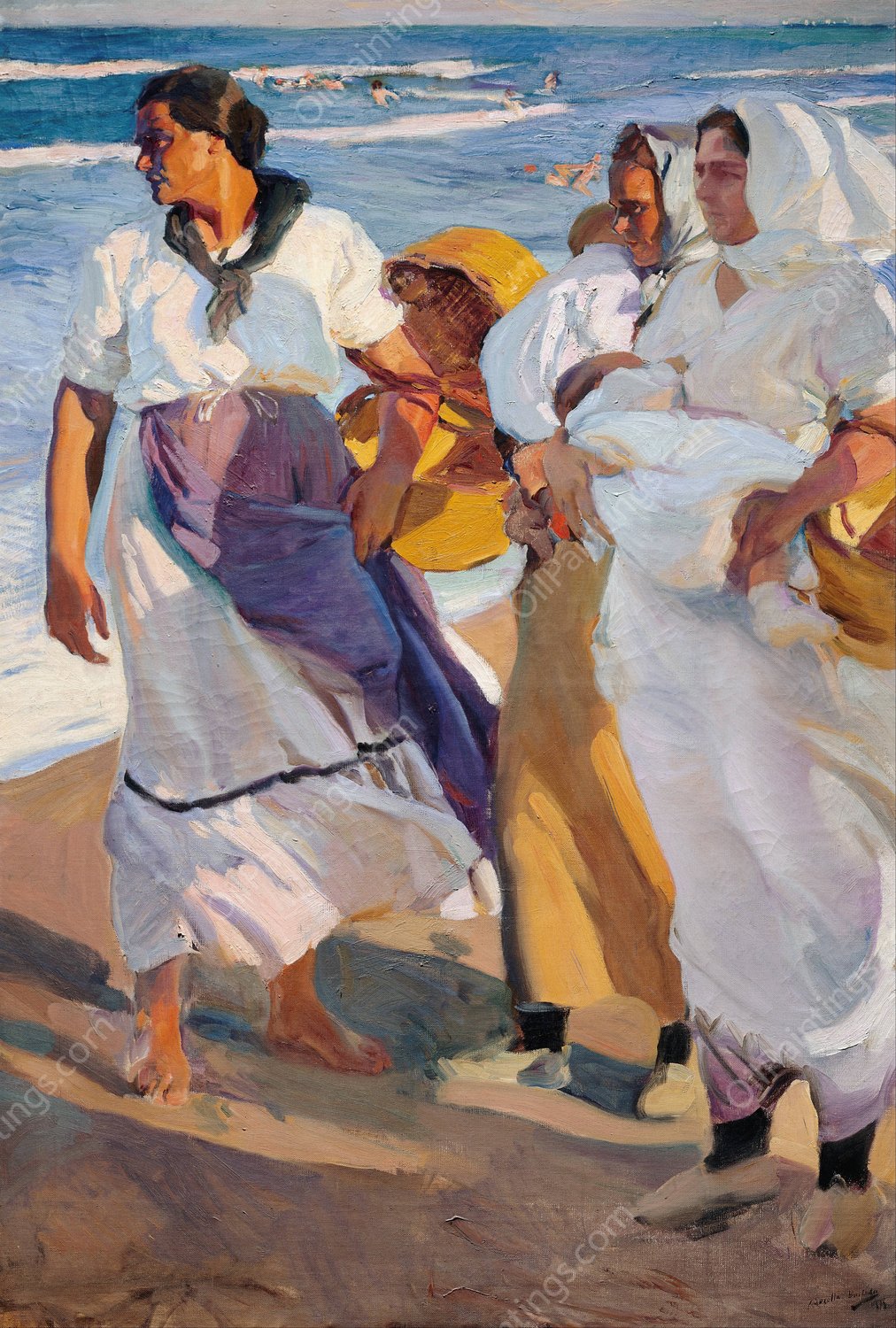 Fisherwomen from Valencia  by Joaquin Sorolla - Hand-Painted Oil Painting Reproduction