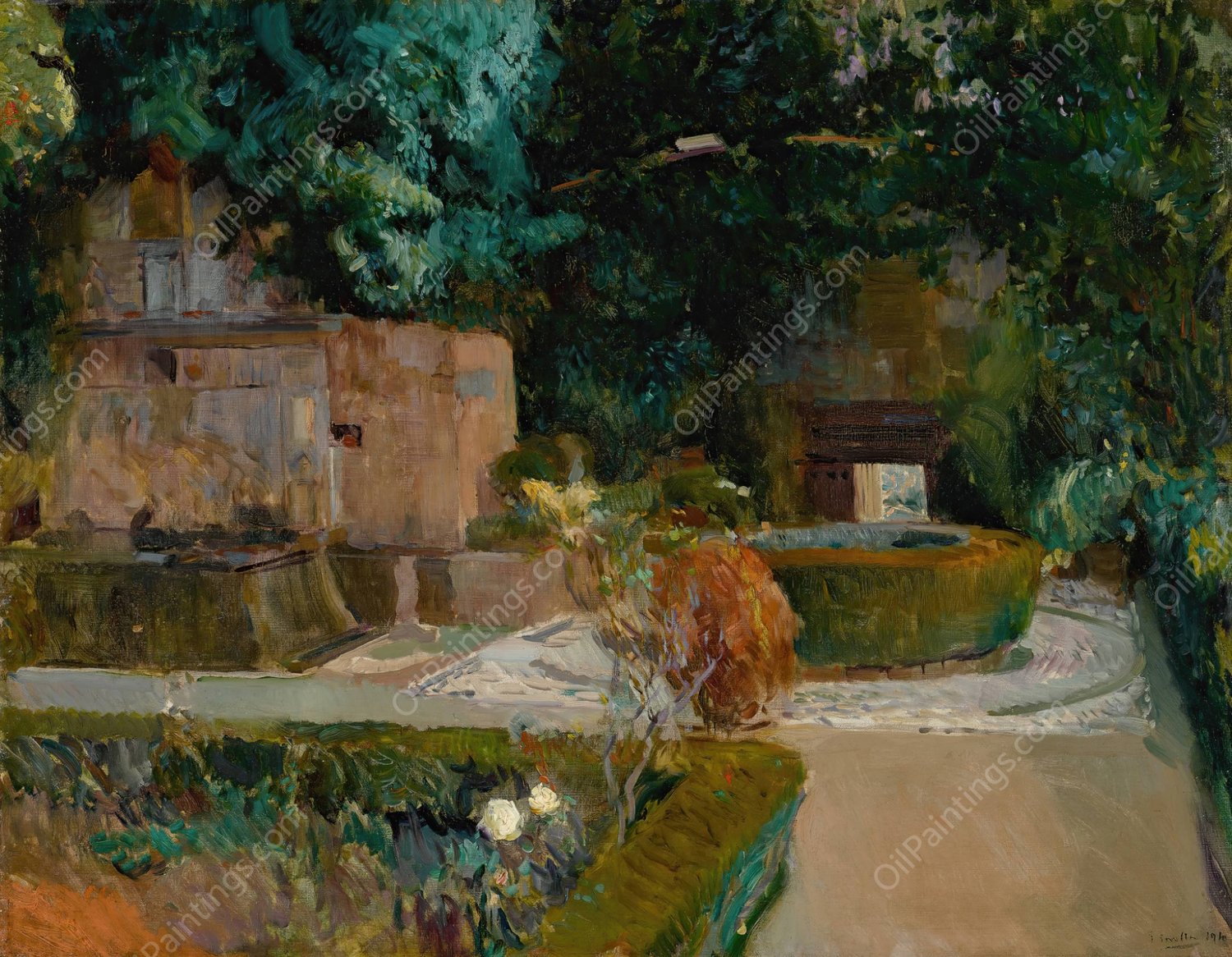 Jardin de los Adarves, Alhambra, Granada  by Joaquin Sorolla - Hand-Painted Oil Painting Reproduction