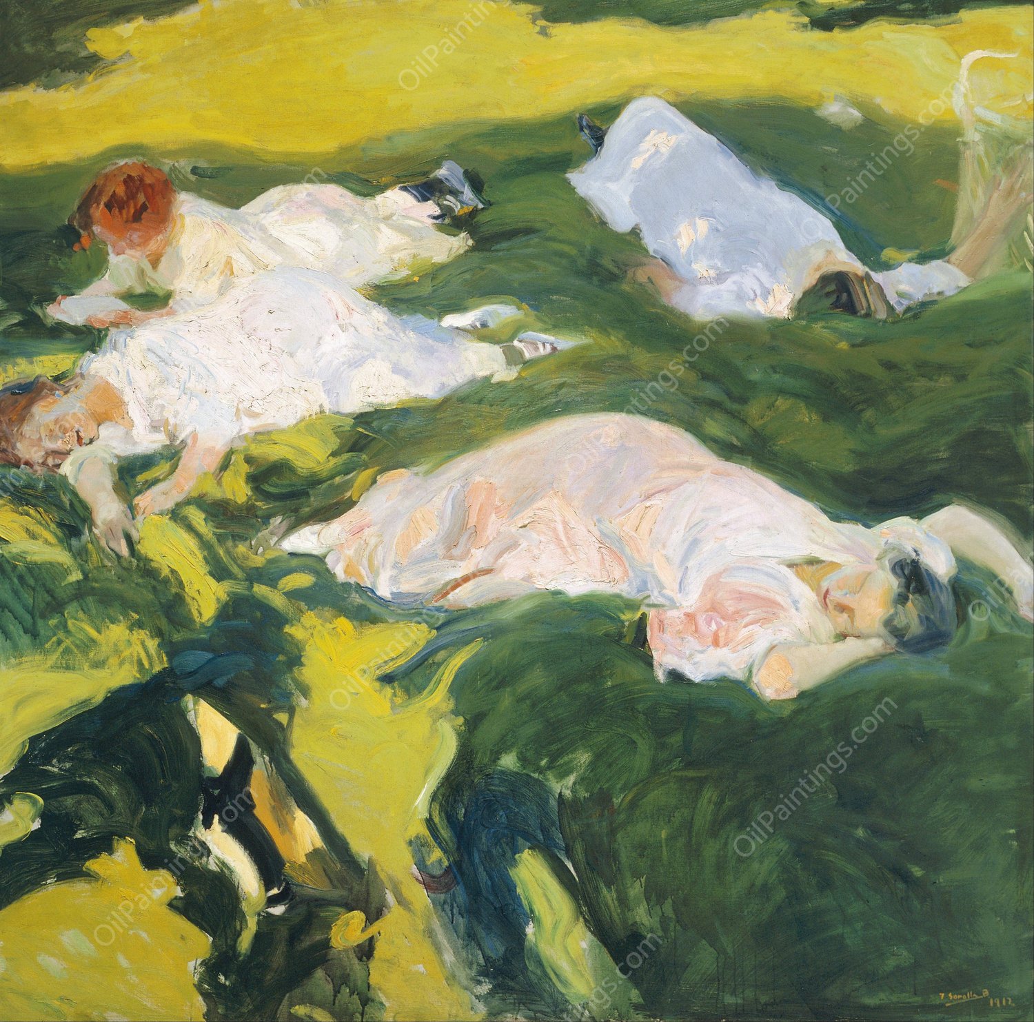 La Siesta  by Joaquin Sorolla - Hand-Painted Oil Painting Reproduction