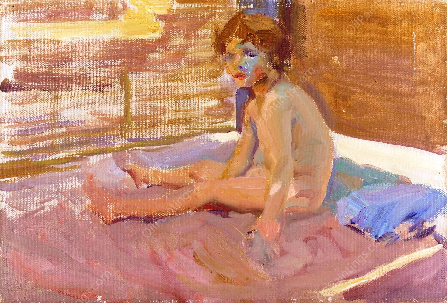 Nina en la playa de Valencia  by Joaquin Sorolla - Hand-Painted Oil Painting Reproduction