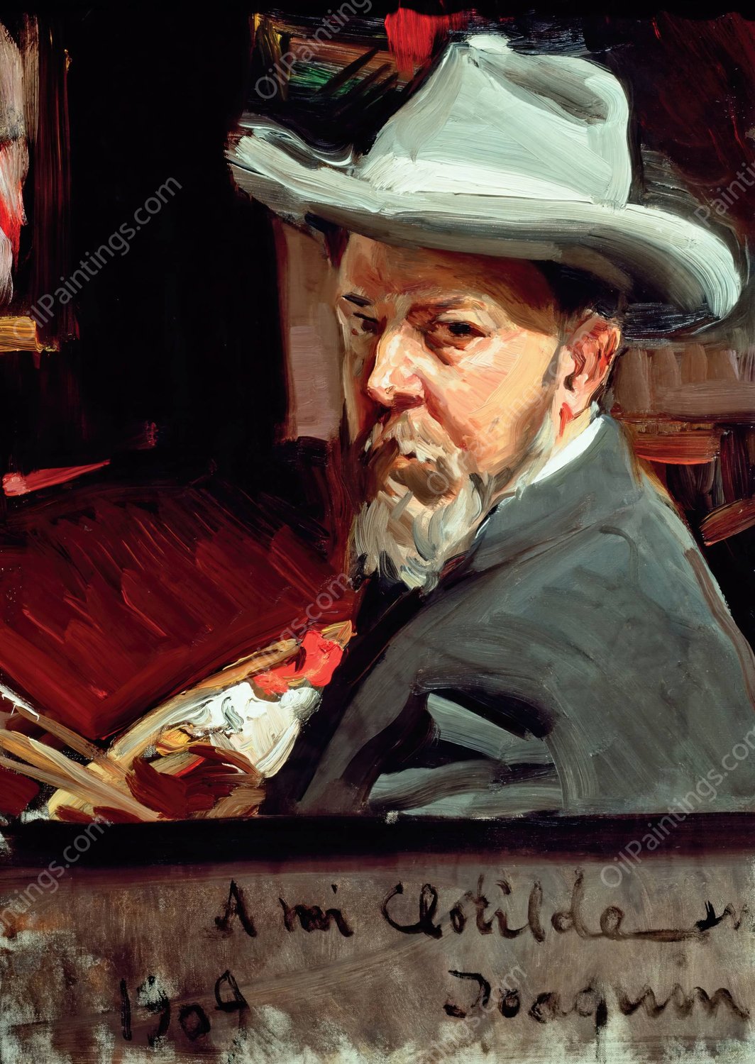 Self Portrait  by Joaquin Sorolla - Hand-Painted Oil Painting Reproduction