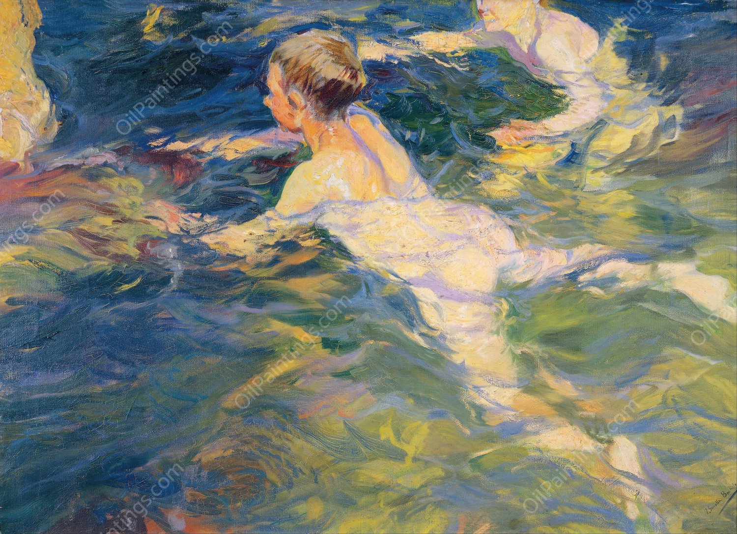 Swimmers, Javea  by Joaquin Sorolla - Hand-Painted Oil Painting Reproduction