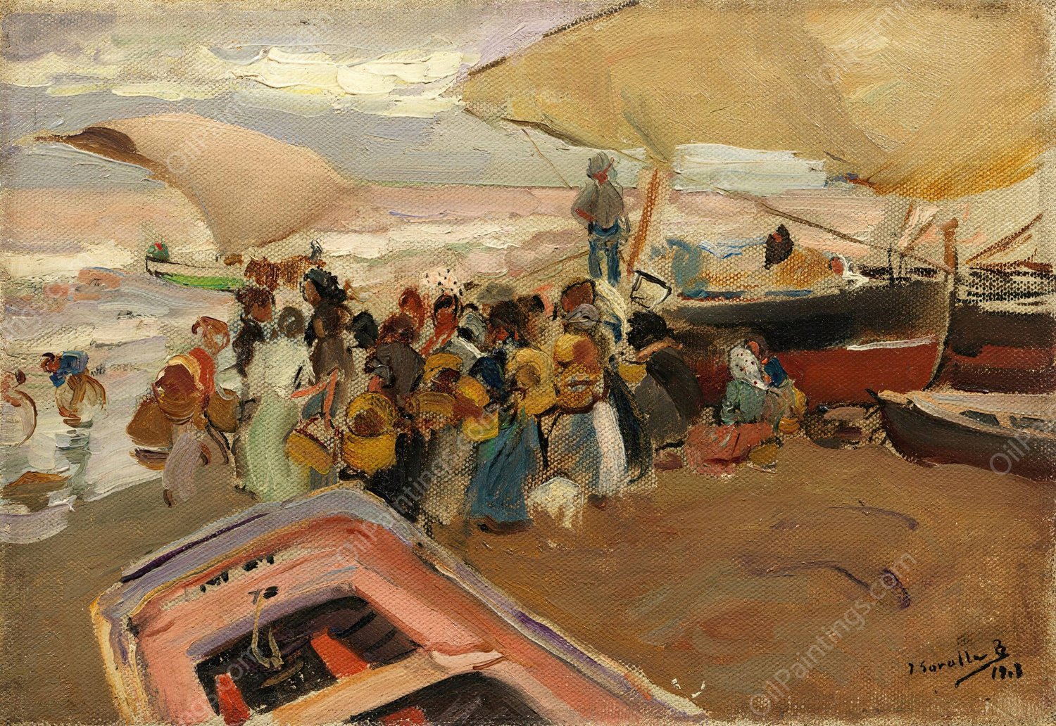 Vuelta De La Pesca  by Joaquin Sorolla - Hand-Painted Oil Painting Reproduction