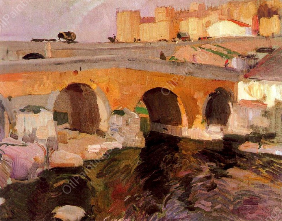 El Puente Viejo de Avila by Joaquin Sorolla y Bastida - Hand-Painted Oil Painting Reproduction