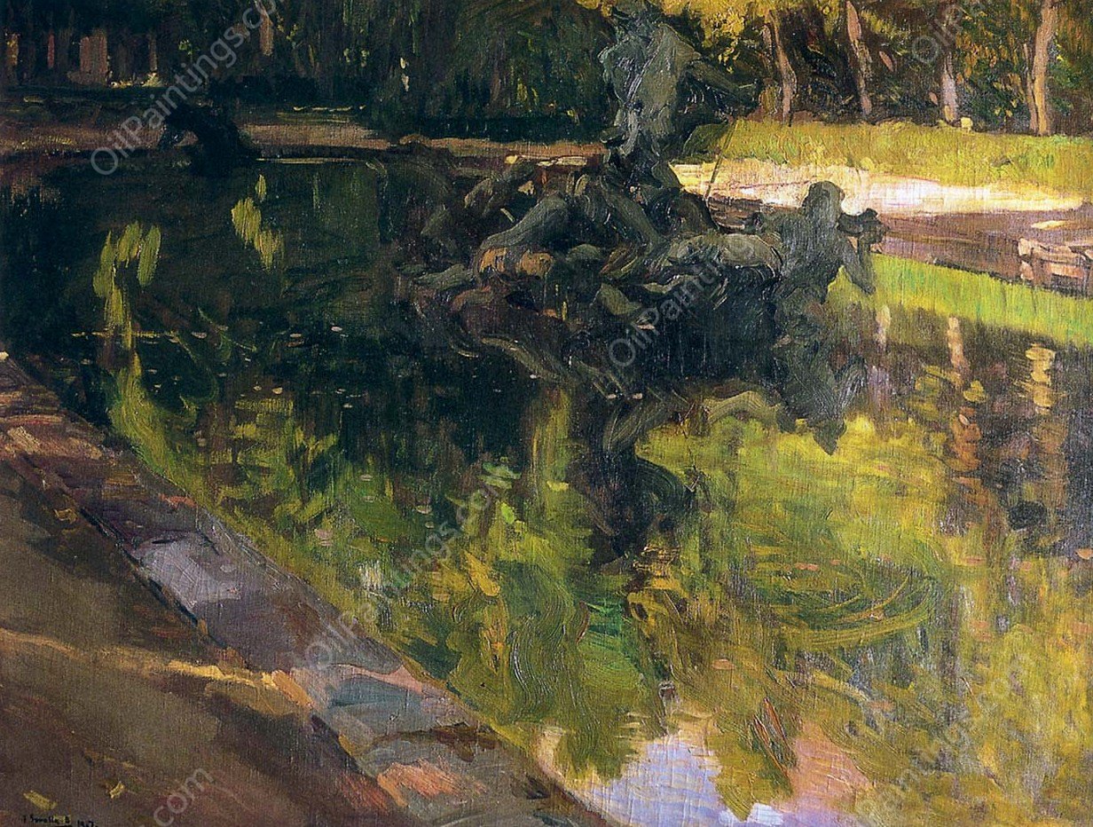 Fountain of Neptune, La Granja by Joaquin Sorolla y Bastida - Hand-Painted Oil Painting Reproduction