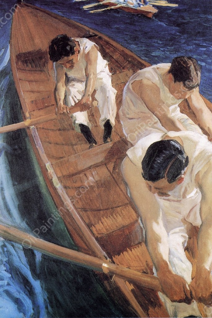 In the Racing Shell by Joaquin Sorolla y Bastida - Hand-Painted Oil Painting Reproduction