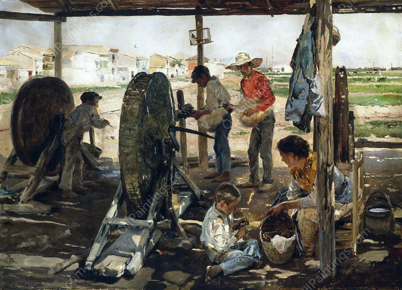 Ropemakers by Joaquin Sorolla y Bastida - Hand-Painted Oil Painting Reproduction