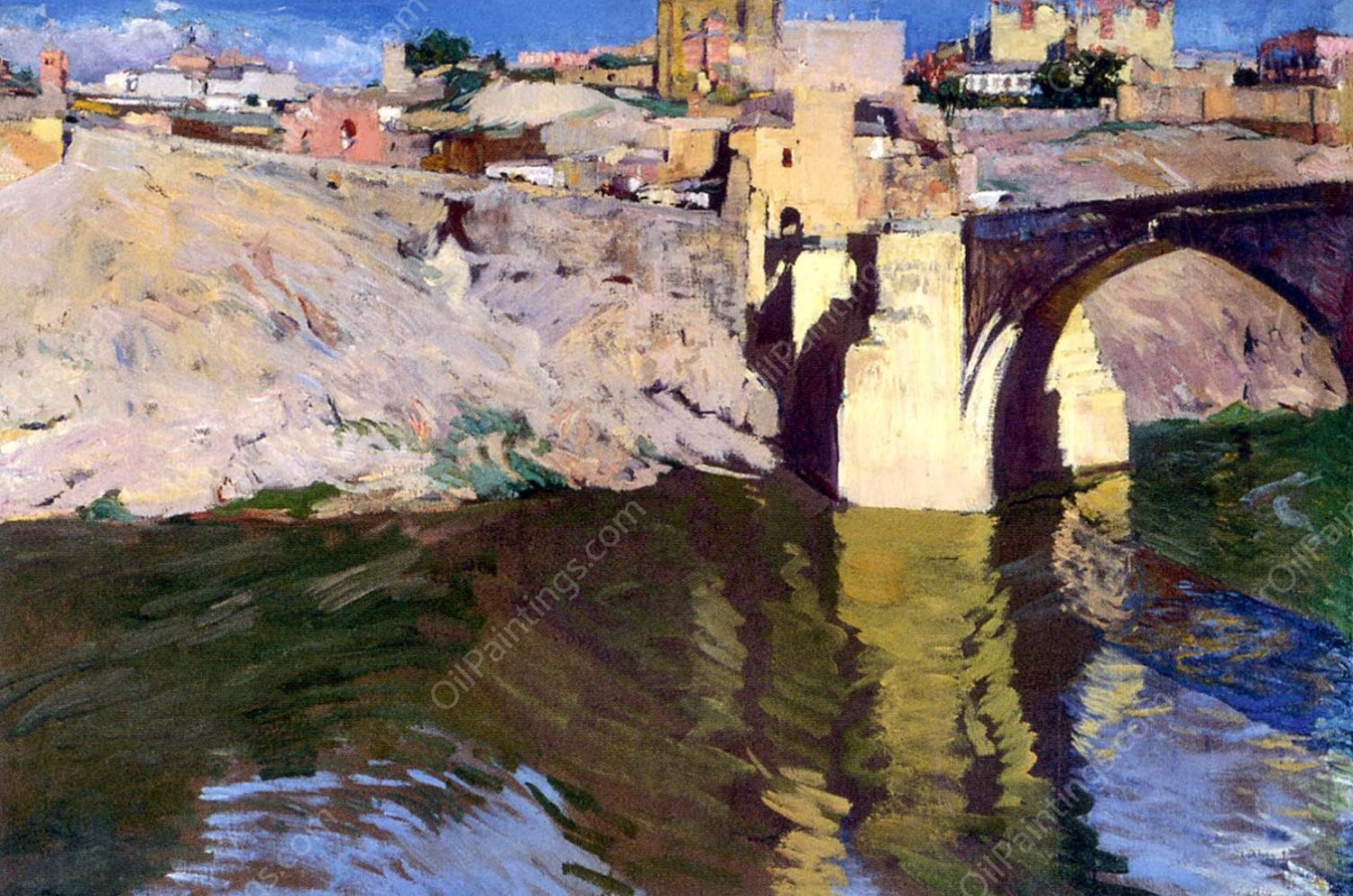 San Martin Bridge at Toledo by Joaquin Sorolla y Bastida - Hand-Painted Oil Painting Reproduction