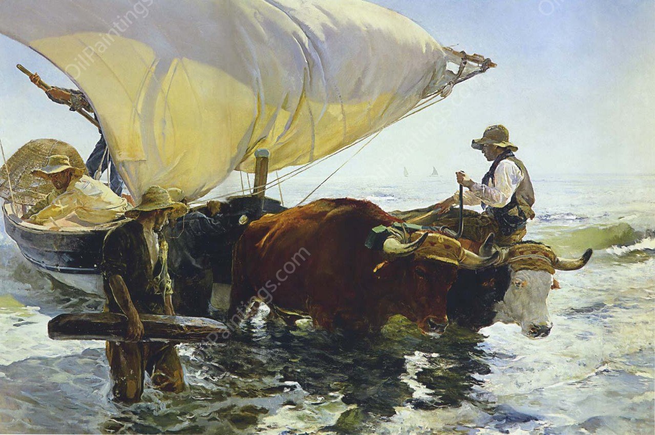 The Return from Fishing by Joaquin Sorolla y Bastida - Hand-Painted Oil Painting Reproduction
