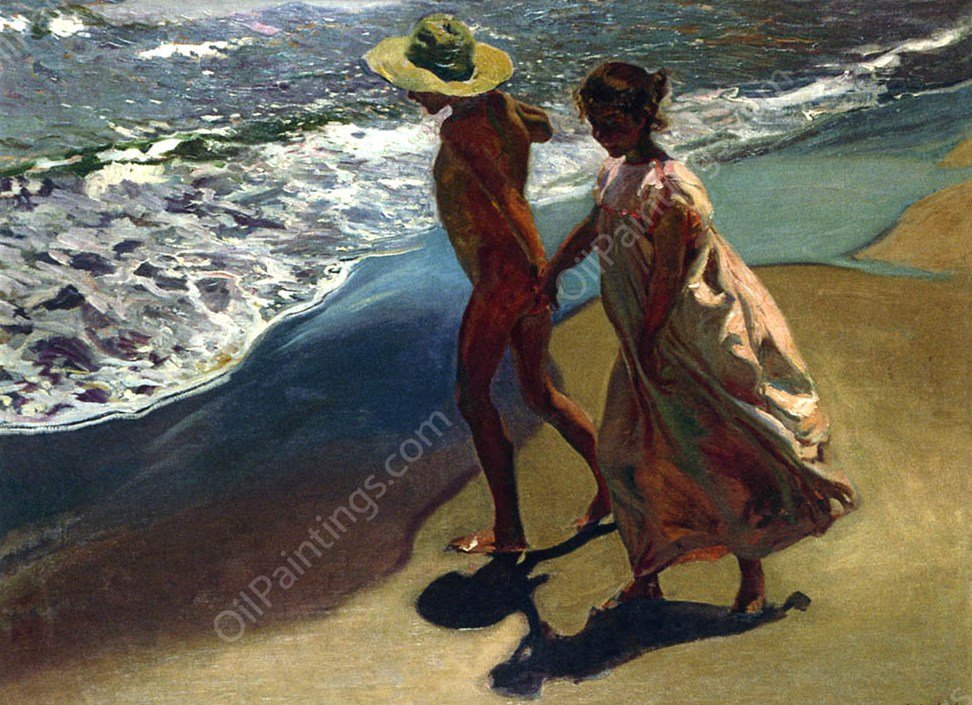 To the Water by Joaquin Sorolla y Bastida - Hand-Painted Oil Painting Reproduction