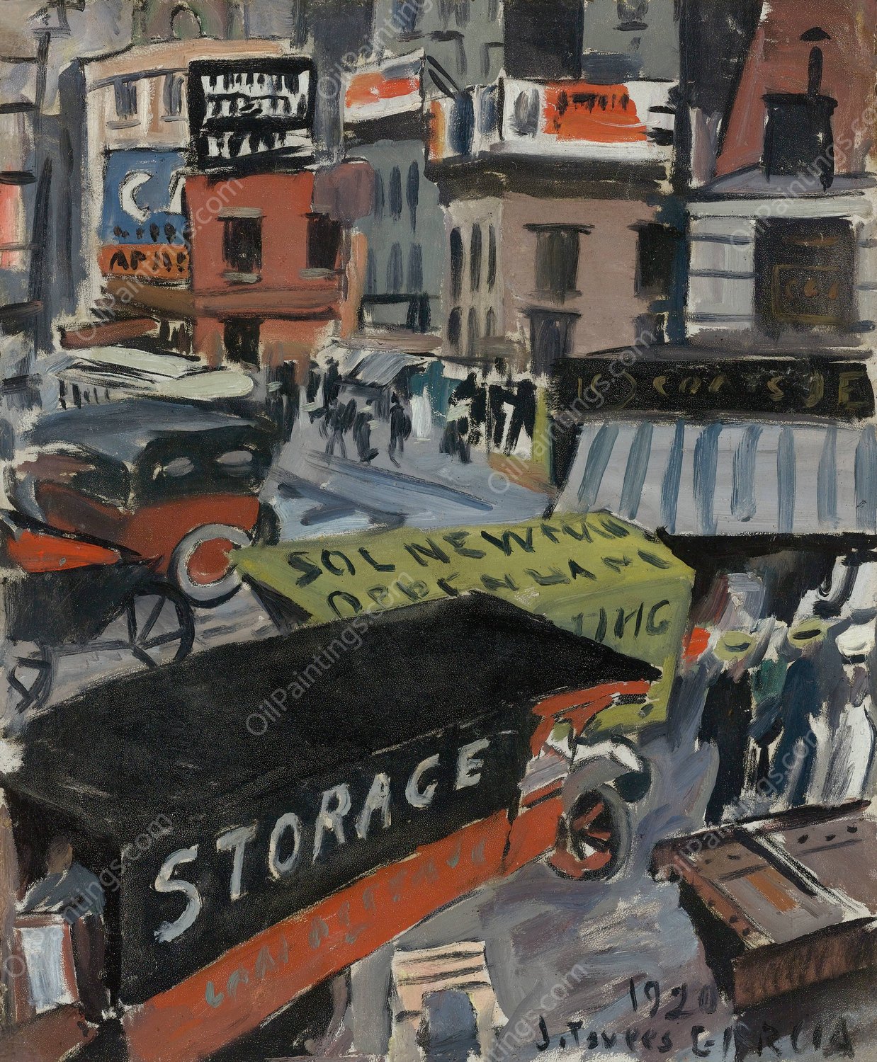 Fourteenth Street  by Joaquin Torres-Garcia - Hand-Painted Oil Painting Reproduction