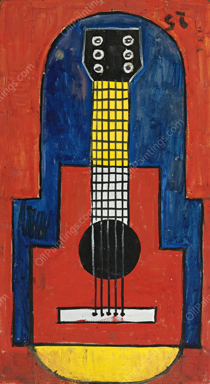 La Guitarra  by Joaquin Torres-Garcia - Hand-Painted Oil Painting Reproduction