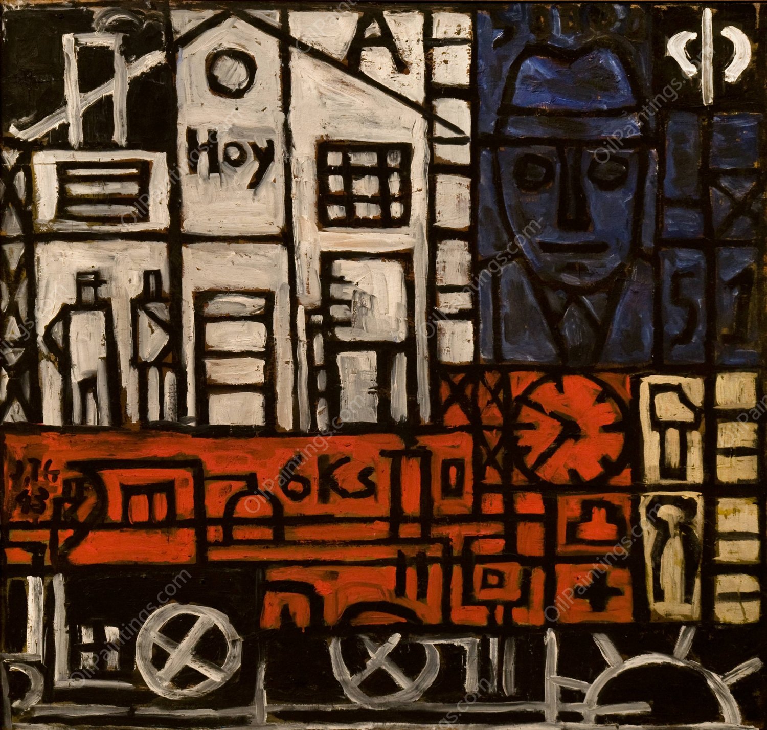 Pintura constructiva  by Joaquin Torres-Garcia - Hand-Painted Oil Painting Reproduction