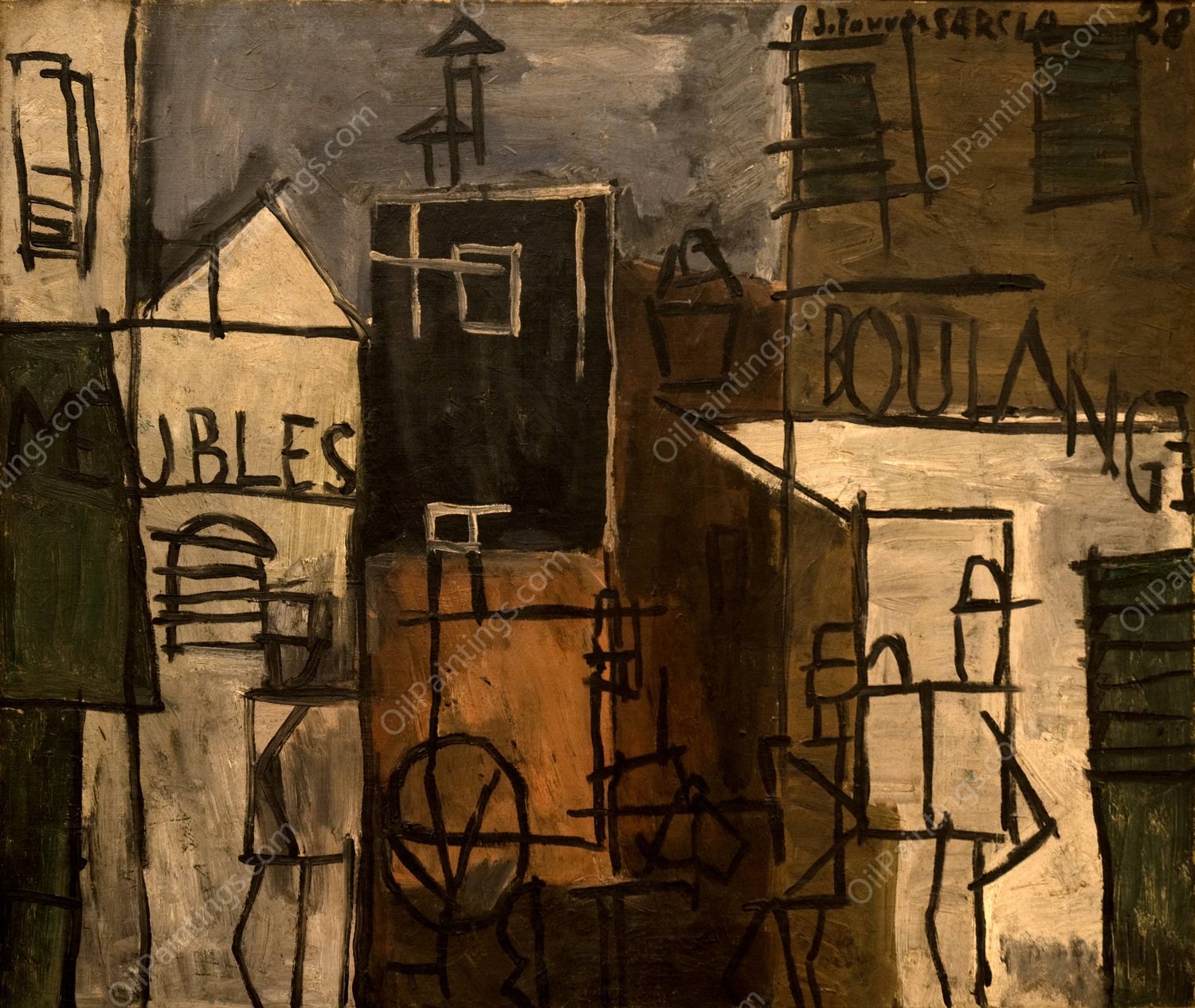 Pintura constructiva  by Joaquin Torres-Garcia - Hand-Painted Oil Painting Reproduction