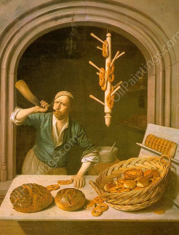 The Baker by Job Adriaensz Berckheyde - Hand-Painted Oil Painting Reproduction