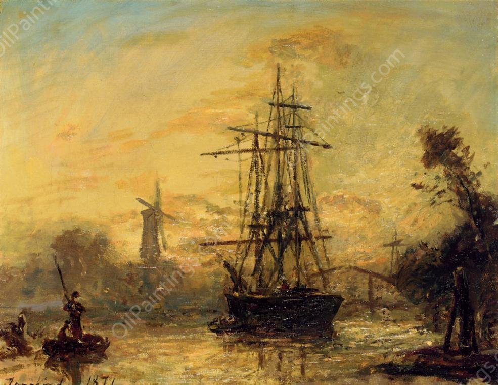 Rotterdam by Johan-Barthold Jongkind - Hand-Painted Oil Painting Reproduction