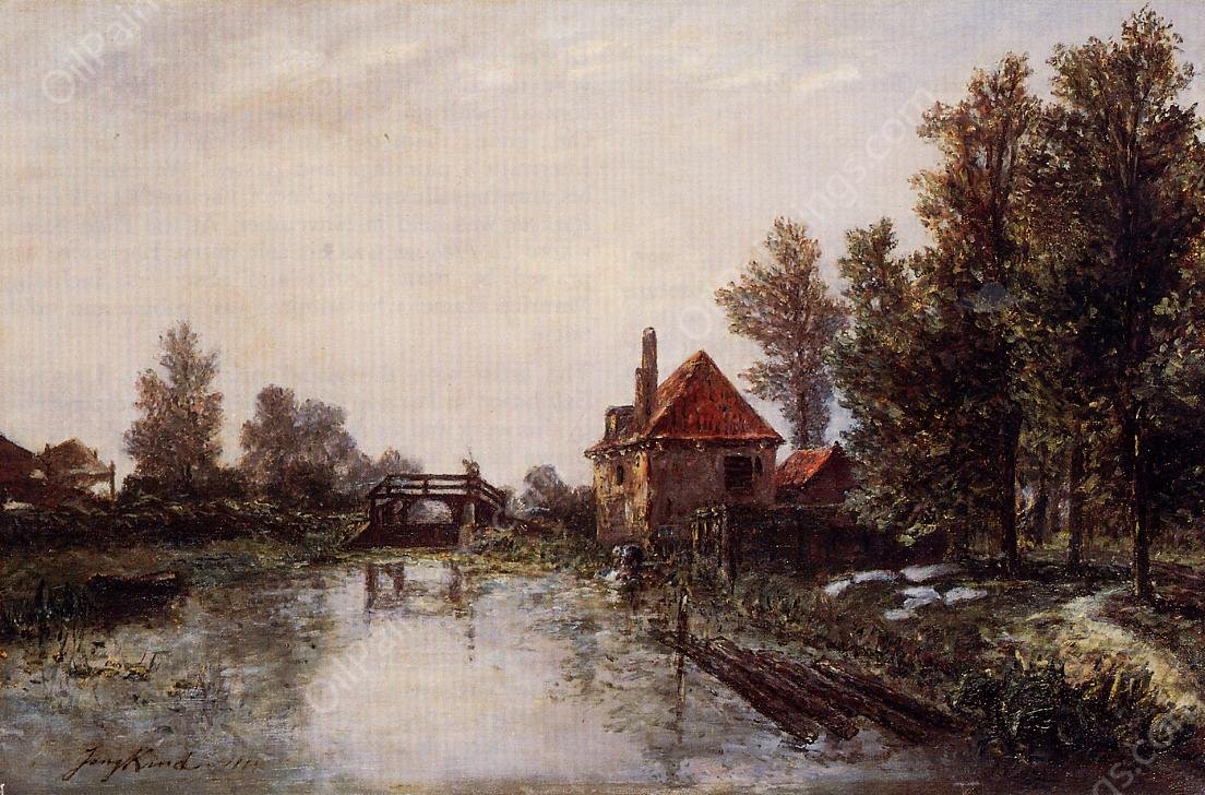 The Lock by Johan-Barthold Jongkind - Hand-Painted Oil Painting Reproduction
