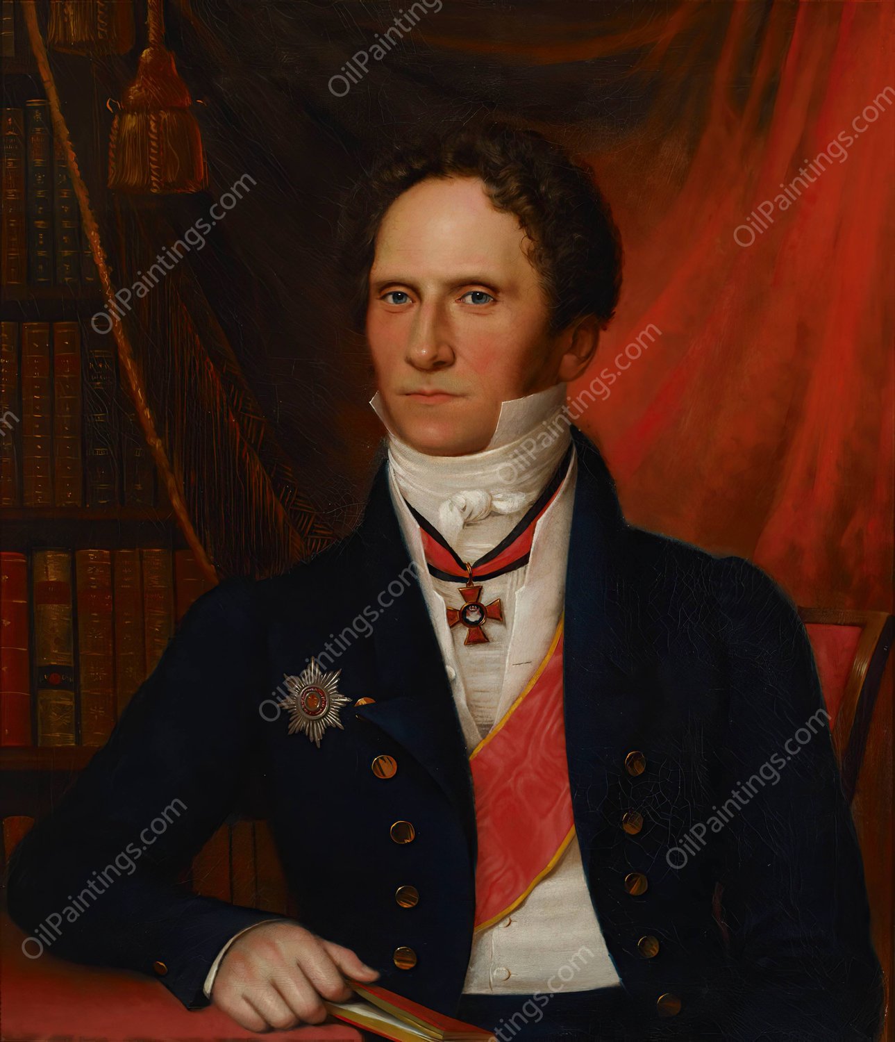 Portrait Of Baron Carl Johan Walleen by Johan Erik Lindh - Hand-Painted Oil Painting Reproduction