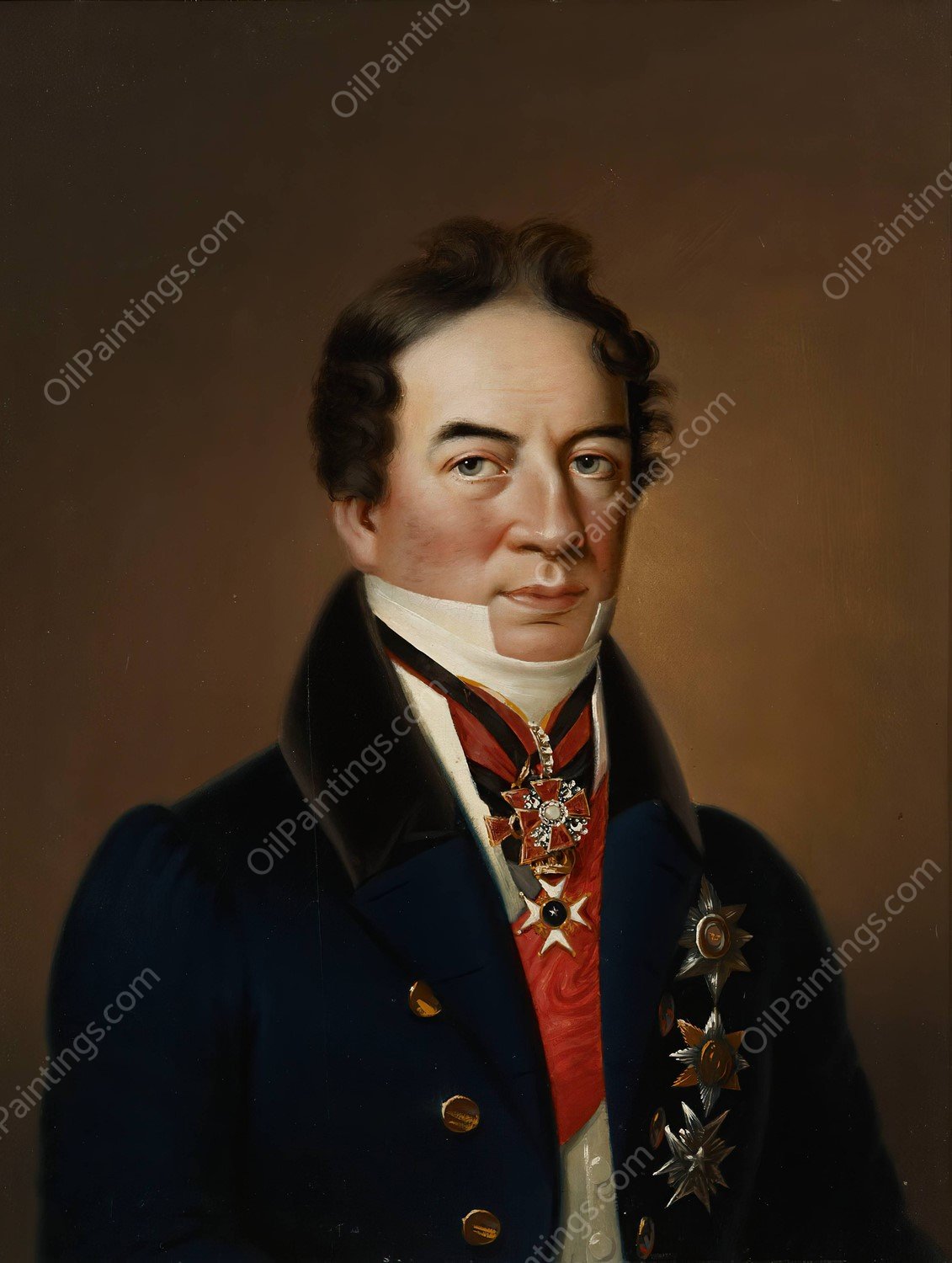 Portrait Of Count R. H. Rehbinder by Johan Erik Lindh - Hand-Painted Oil Painting Reproduction