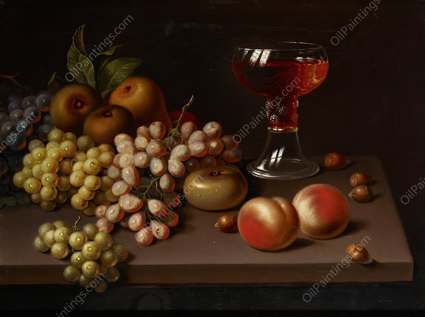 Still Life With Fruit, Copy After Jac. Stockmann by Johan Erik Lindh - Hand-Painted Oil Painting Reproduction