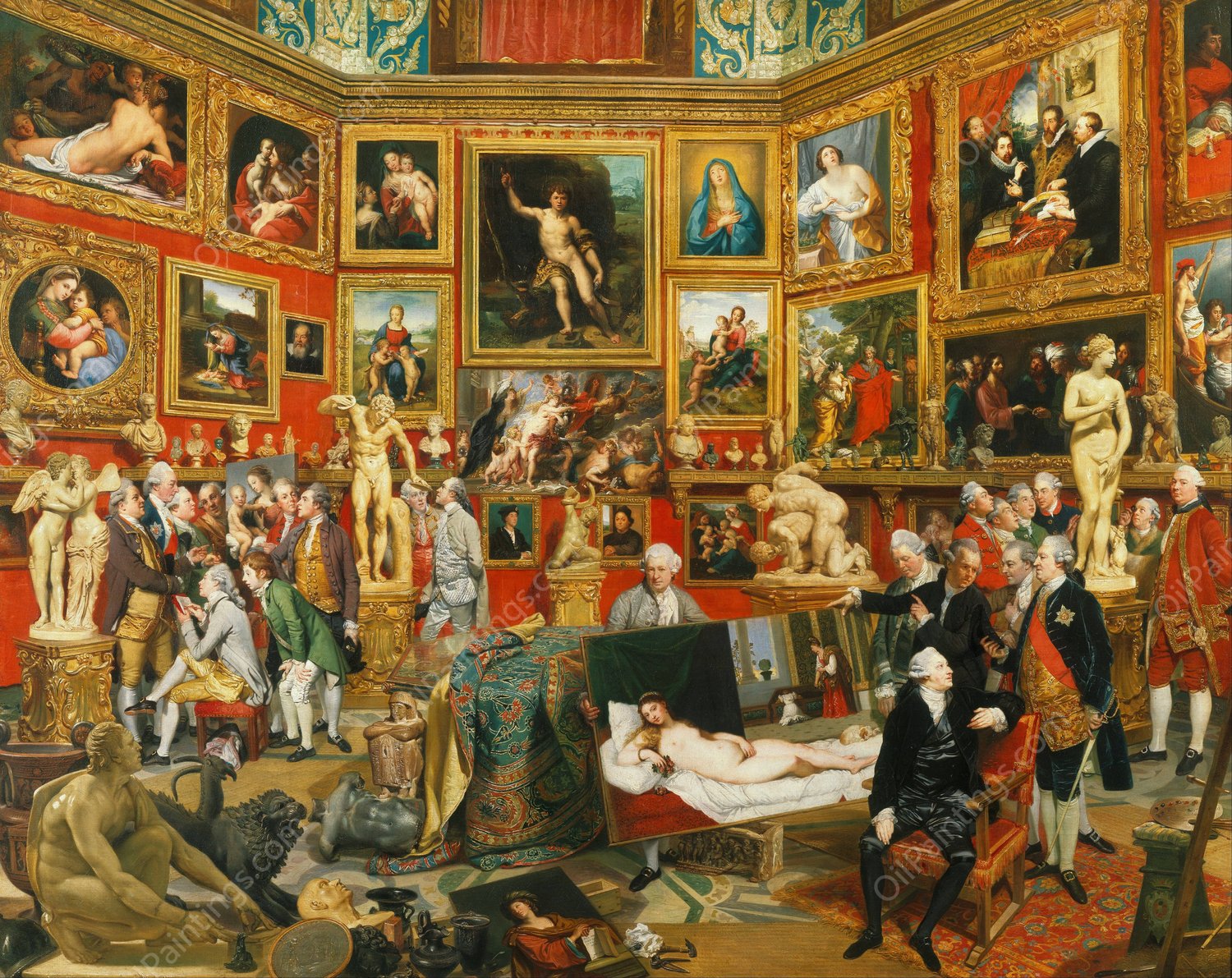 Tribuna of the Uffizi by Johan Joseph Zoffany - Hand-Painted Oil Painting Reproduction