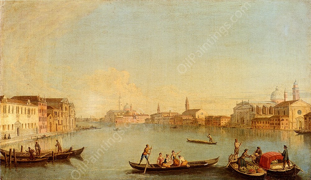 View of San Giorgio Maggiore Seen From The South, Venice by Johan Richter - Hand-Painted Oil Painting Reproduction