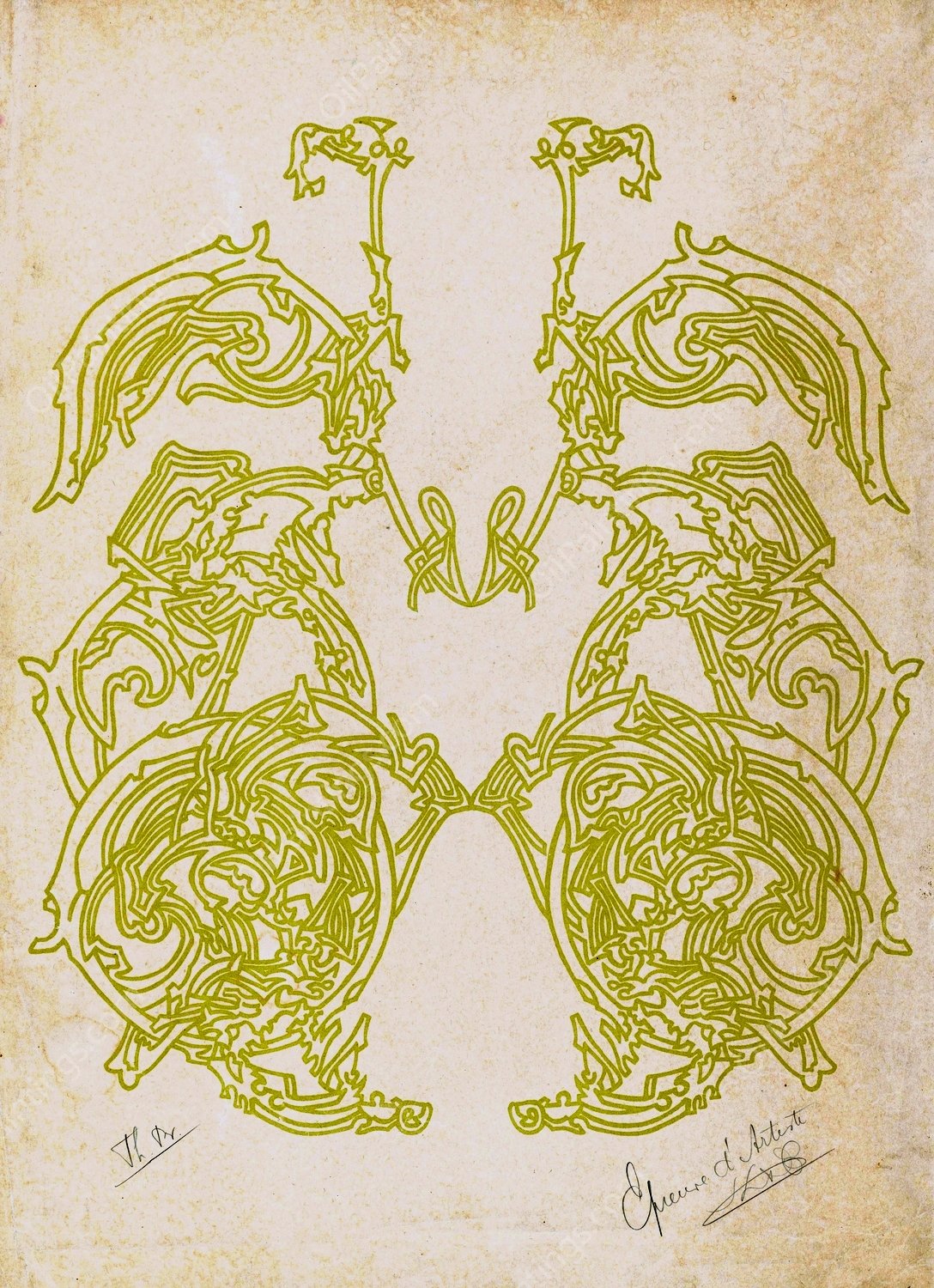 Ontwerp voor een omslag voor een artikel van P.H. Bremmer  by Johan Thorn Prikker - Hand-Painted Oil Painting Reproduction