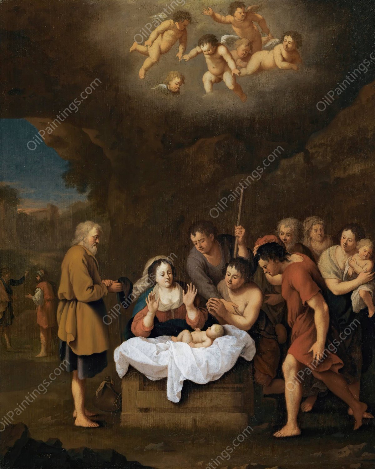 The Nativity by Johan Van Haensbergen - Hand-Painted Oil Painting Reproduction