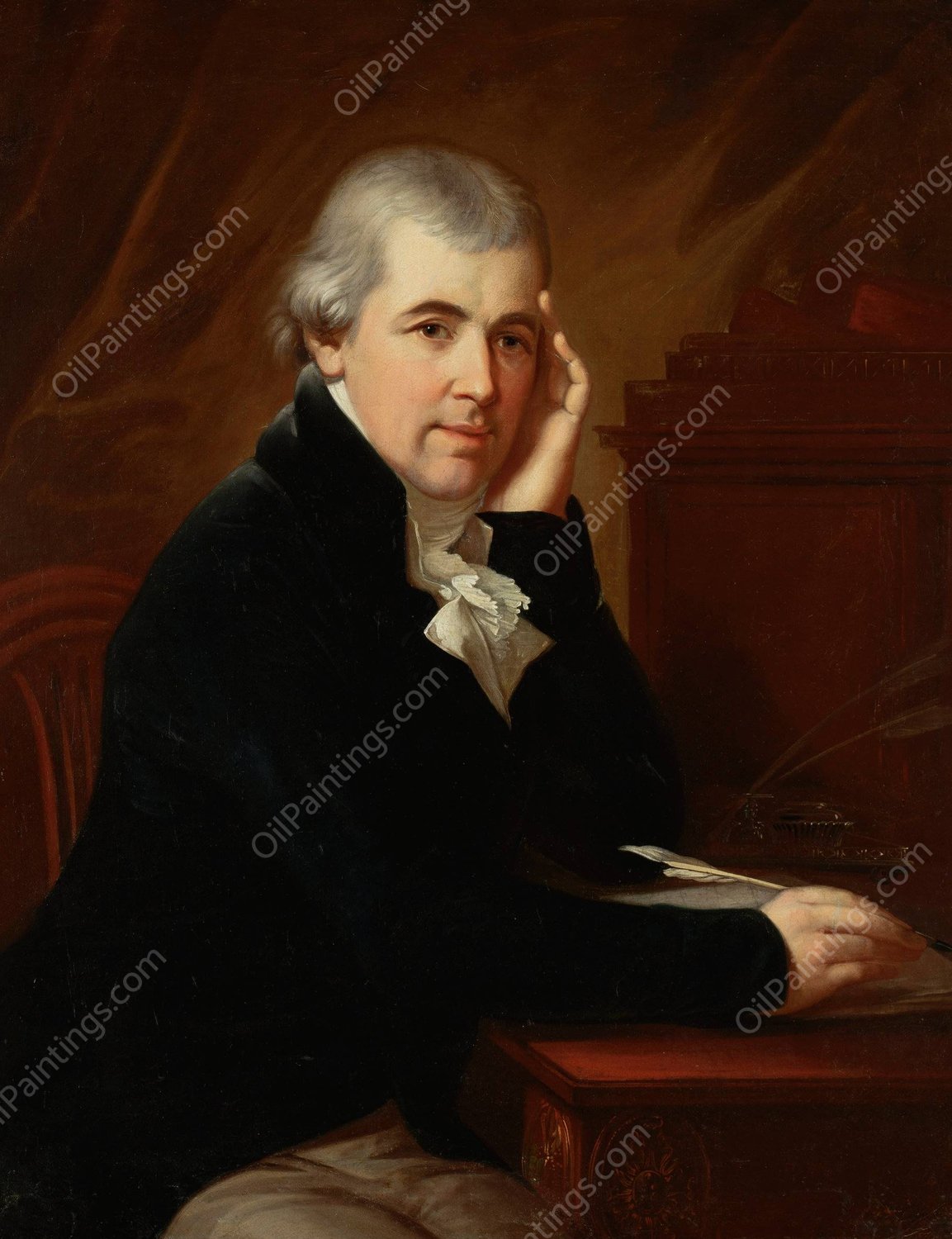 Portrait of a man  by Johann Baptist Von Lampi The Elder - Hand-Painted Oil Painting Reproduction