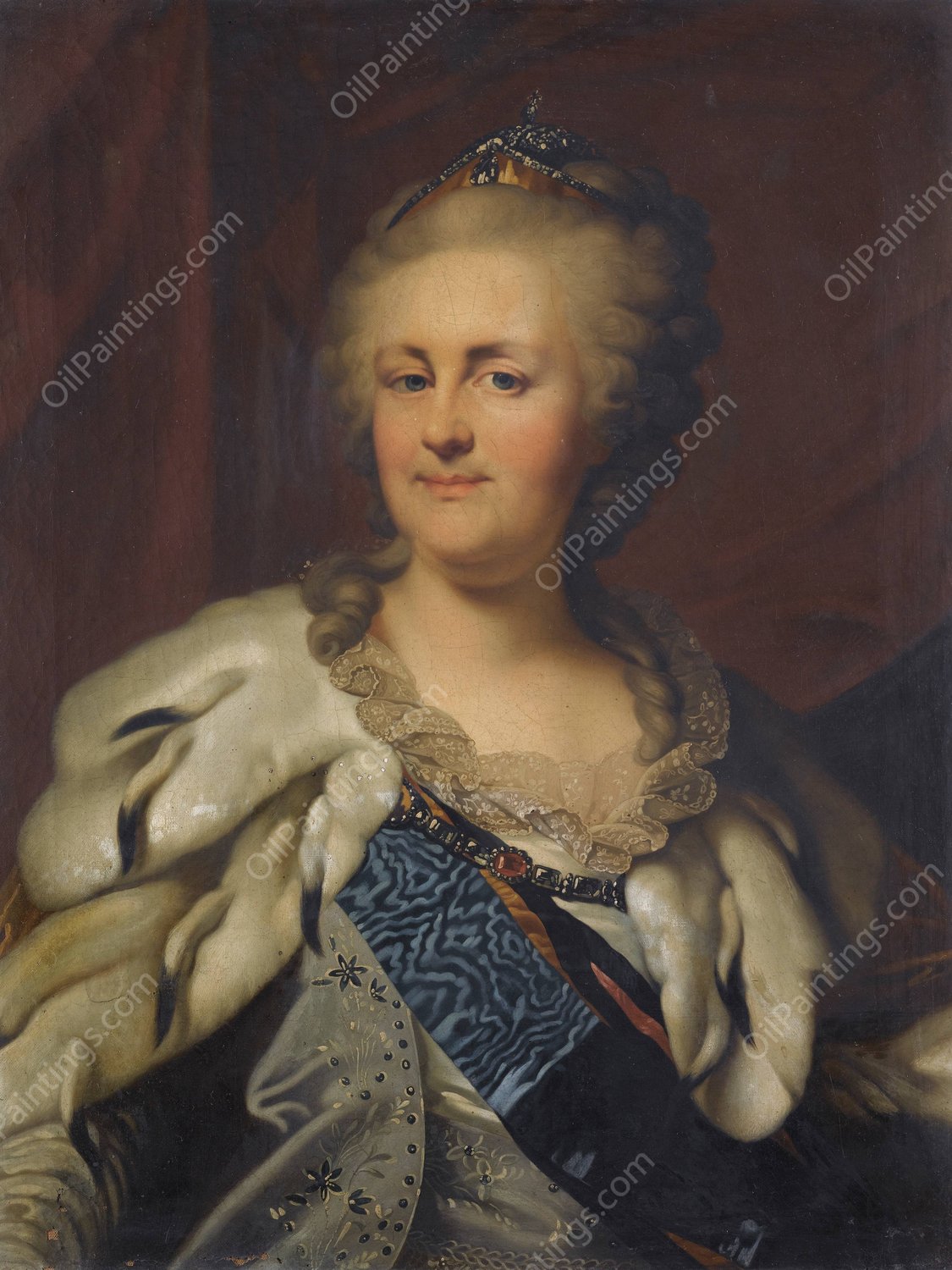 Portrait Of Catherine The Great by Johann Baptist Von Lampi The Elder - Hand-Painted Oil Painting Reproduction