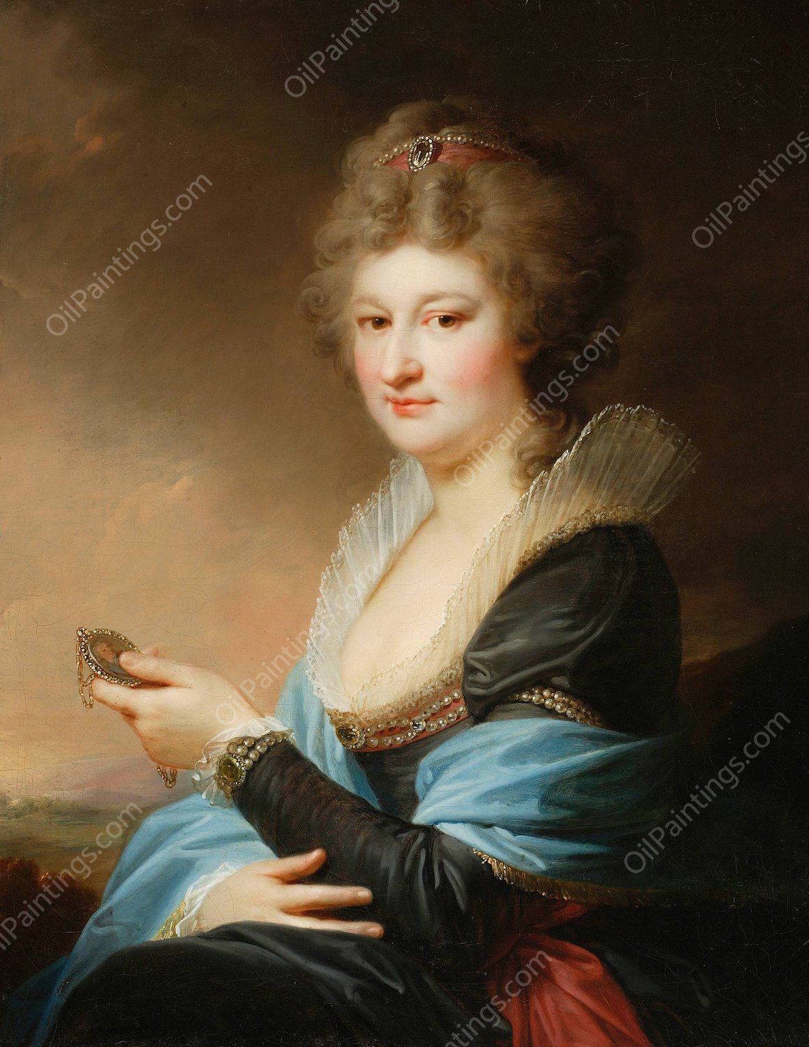 Portrait of Jozefa nee Radziwill  by Johann Baptist Von Lampi The Elder - Hand-Painted Oil Painting Reproduction
