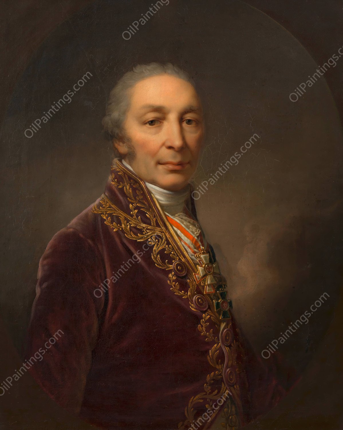 Josef von Sonnenfels  by Johann Baptist Von Lampi The Younger - Hand-Painted Oil Painting Reproduction