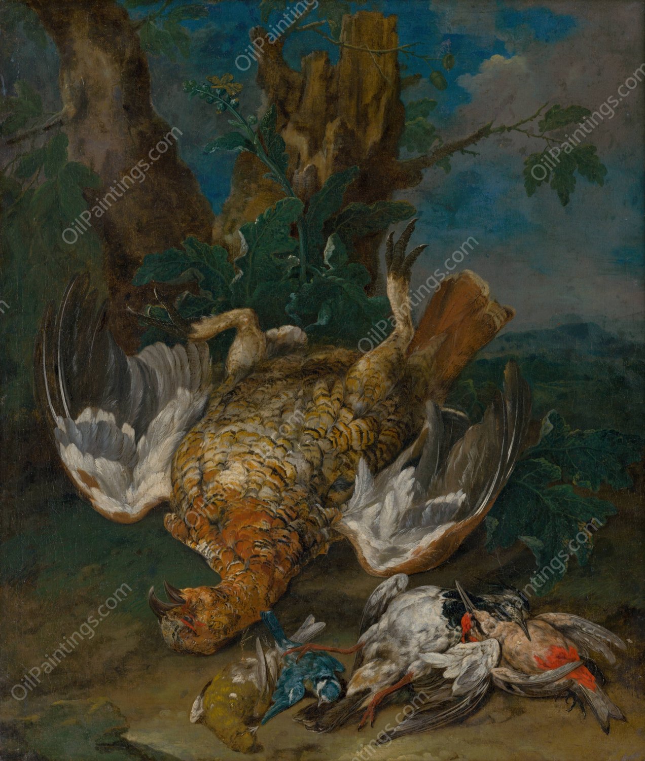 Still Life with a Grouse  by Johann Georg De Hamilton - Hand-Painted Oil Painting Reproduction