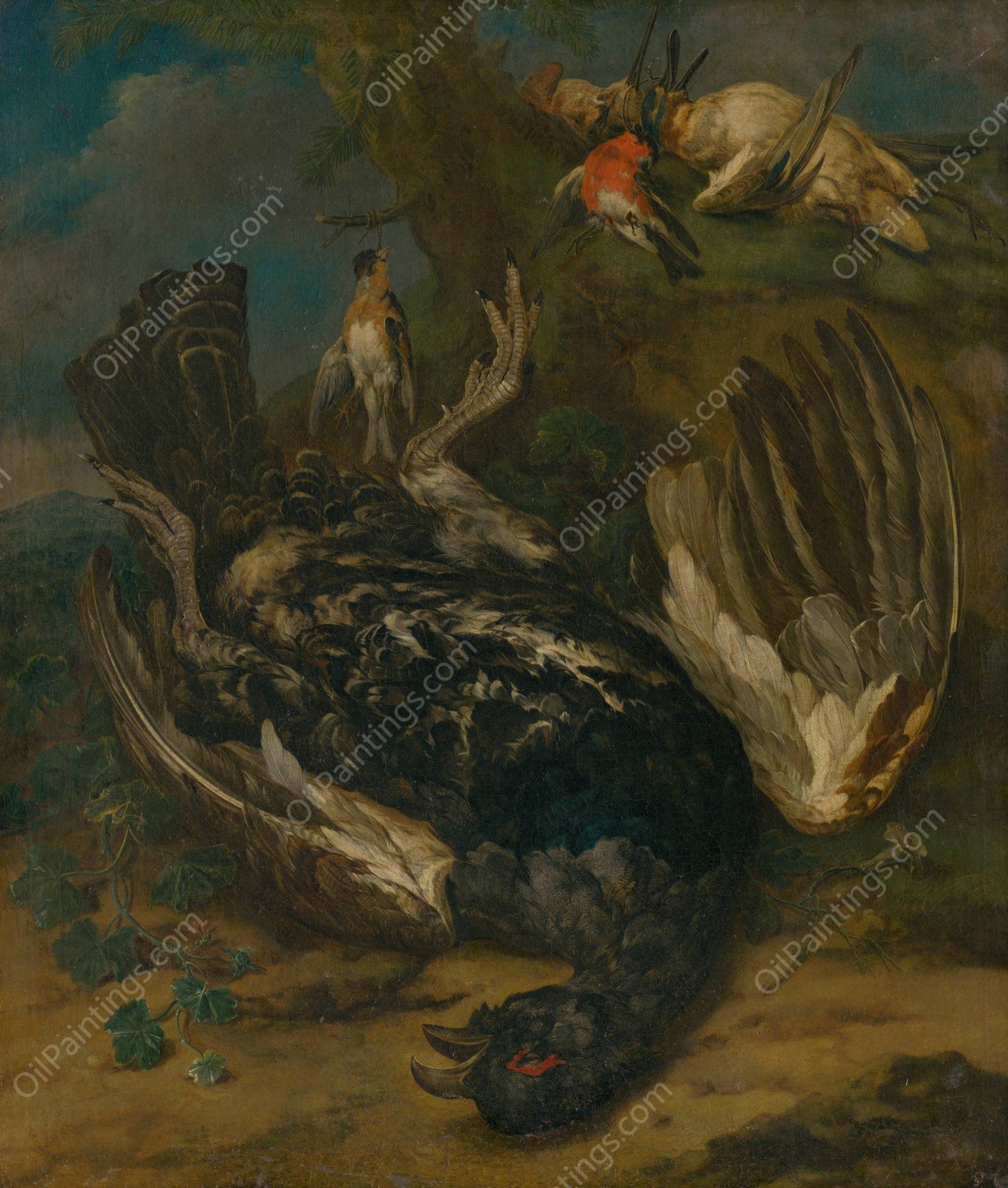 ZatiSie s hluchanom  by Johann Georg De Hamilton - Hand-Painted Oil Painting Reproduction