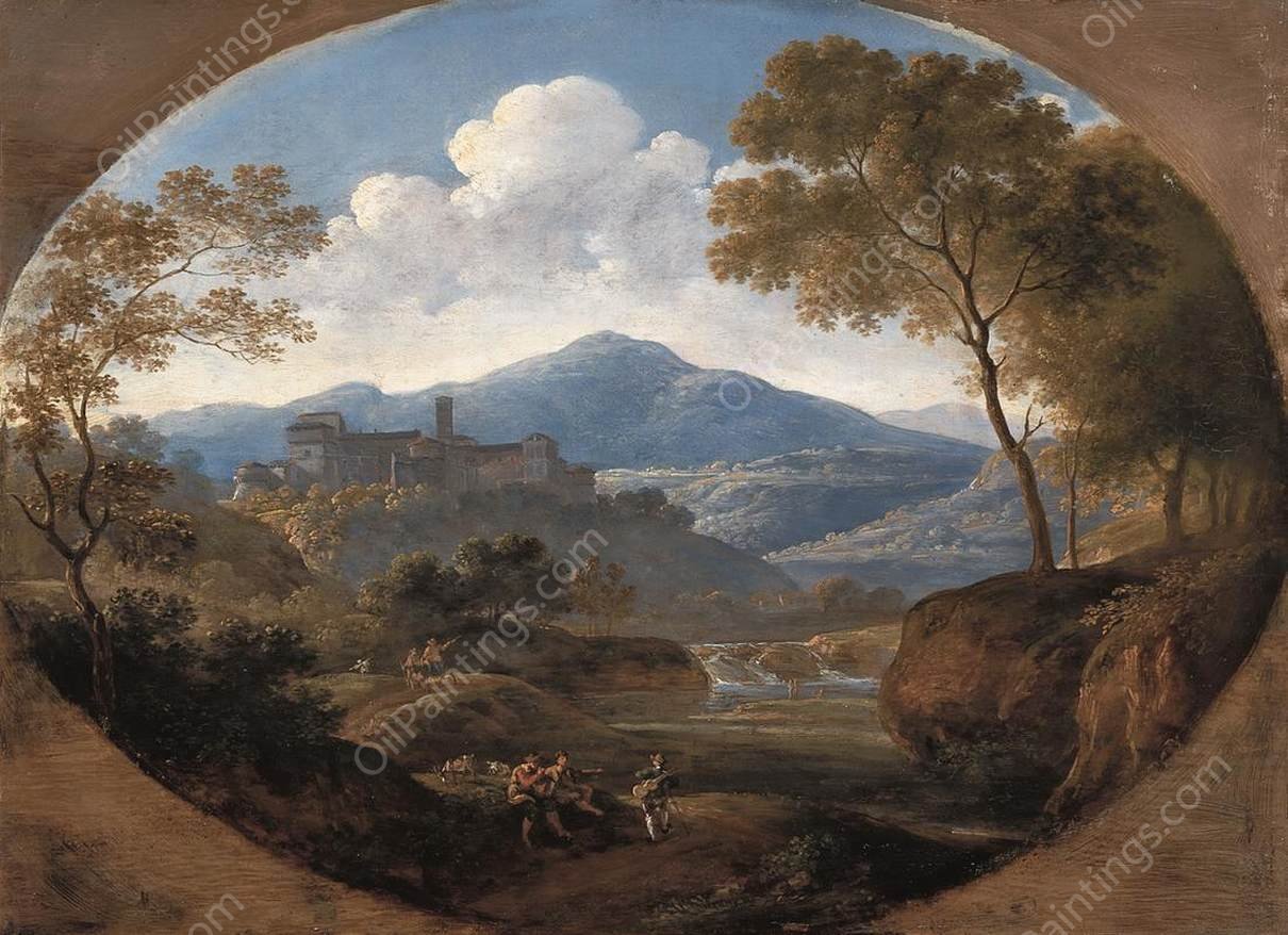 Grottaferrata Near Rome by Johann Georg Von Dillis - Hand-Painted Oil Painting Reproduction