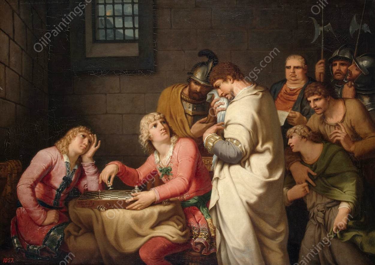 Conradin of Swabia and Frederick of Baden Being Informed of Their Execution in Prison in Naples by Johann Tischbein The Younger - Hand-Painted Oil Painting Reproduction