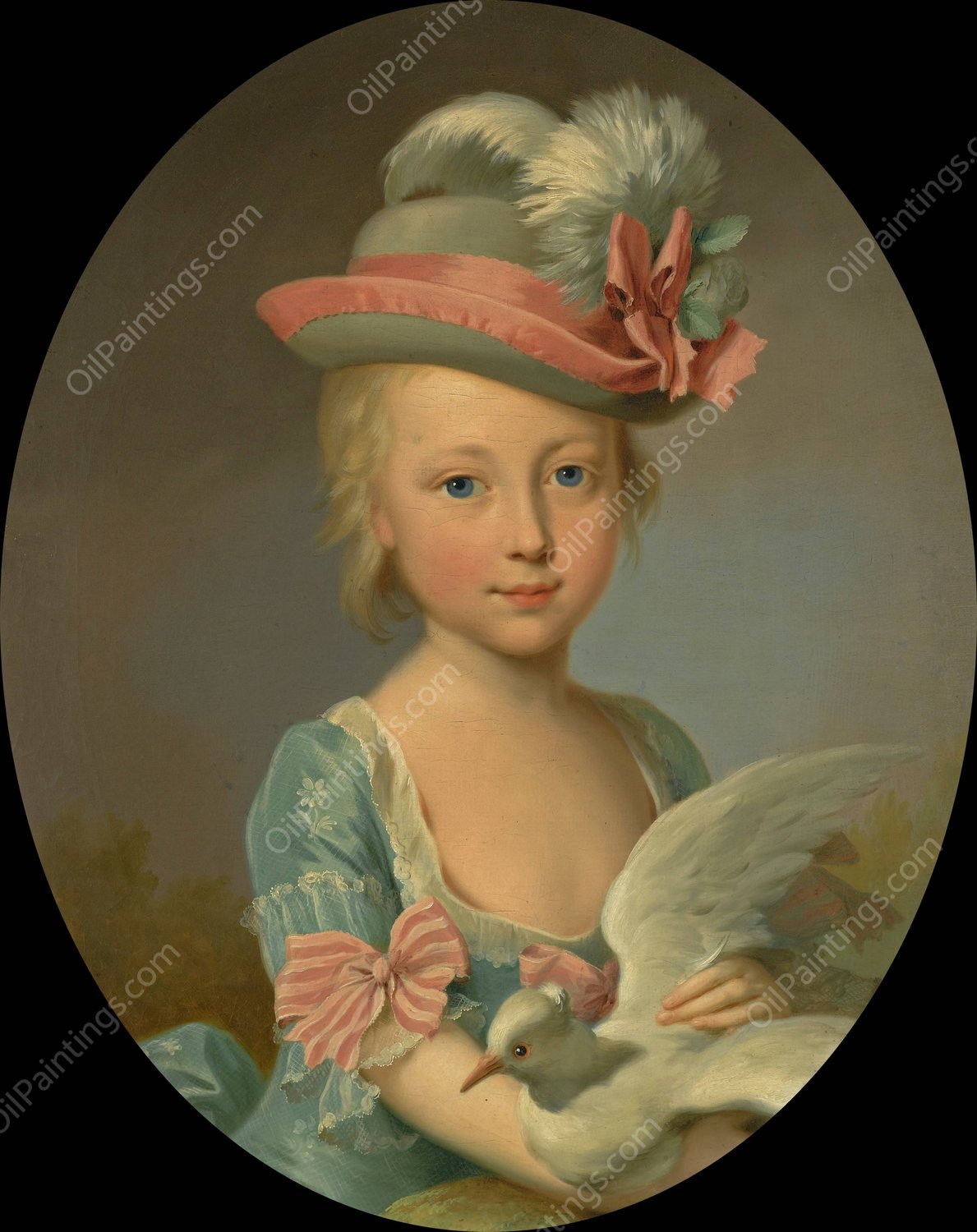 Portrait of a Young Girl, Said To Be Helene Amelie Madeline Molz  by Johann Heinrich Tischbein The Elder - Hand-Painted Oil Painting Reproduction