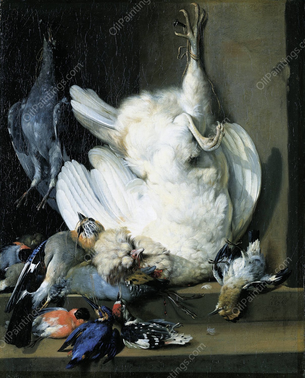 Still Life With Dead Poultry  by Johann Heinrich Roos - Hand-Painted Oil Painting Reproduction