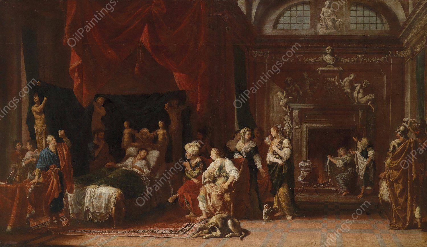 Antiochus Und Stratonike by Johann Heiss - Hand-Painted Oil Painting Reproduction
