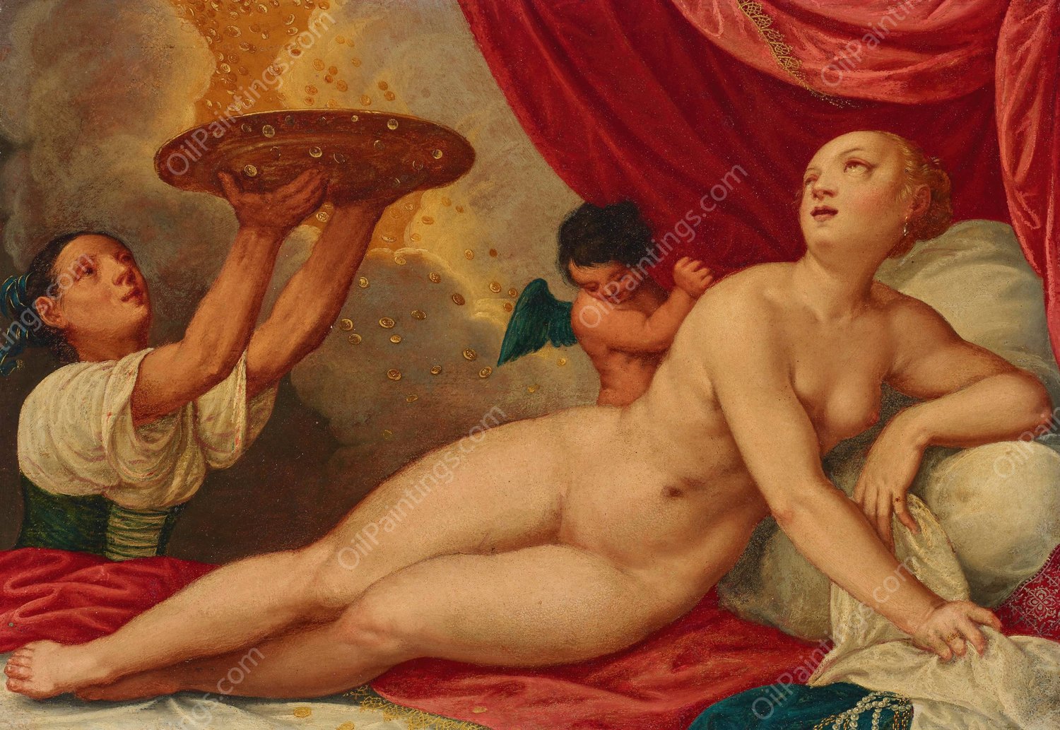 Danae by Johann Konig - Hand-Painted Oil Painting Reproduction