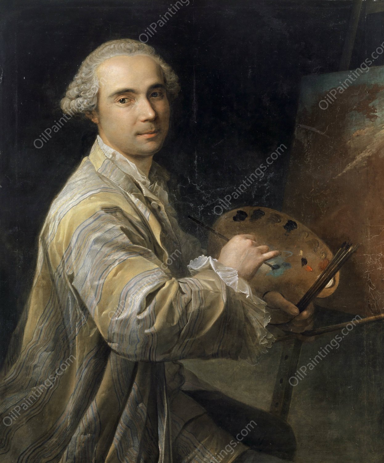 Self-Portrait  by Johann Nikolaus Grooth - Hand-Painted Oil Painting Reproduction