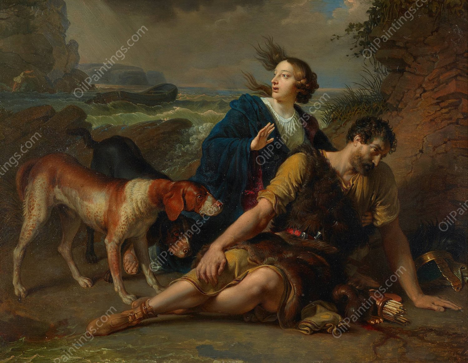 Arindal und Daura  by Johann Peter Krafft - Hand-Painted Oil Painting Reproduction