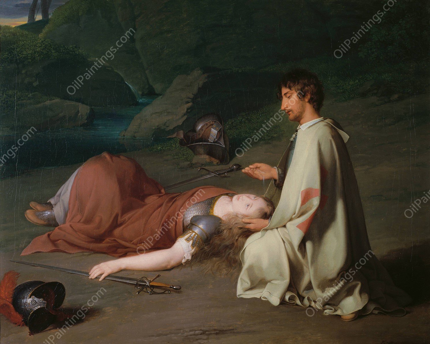 Chlorindens Taufe  by Johann Peter Krafft - Hand-Painted Oil Painting Reproduction