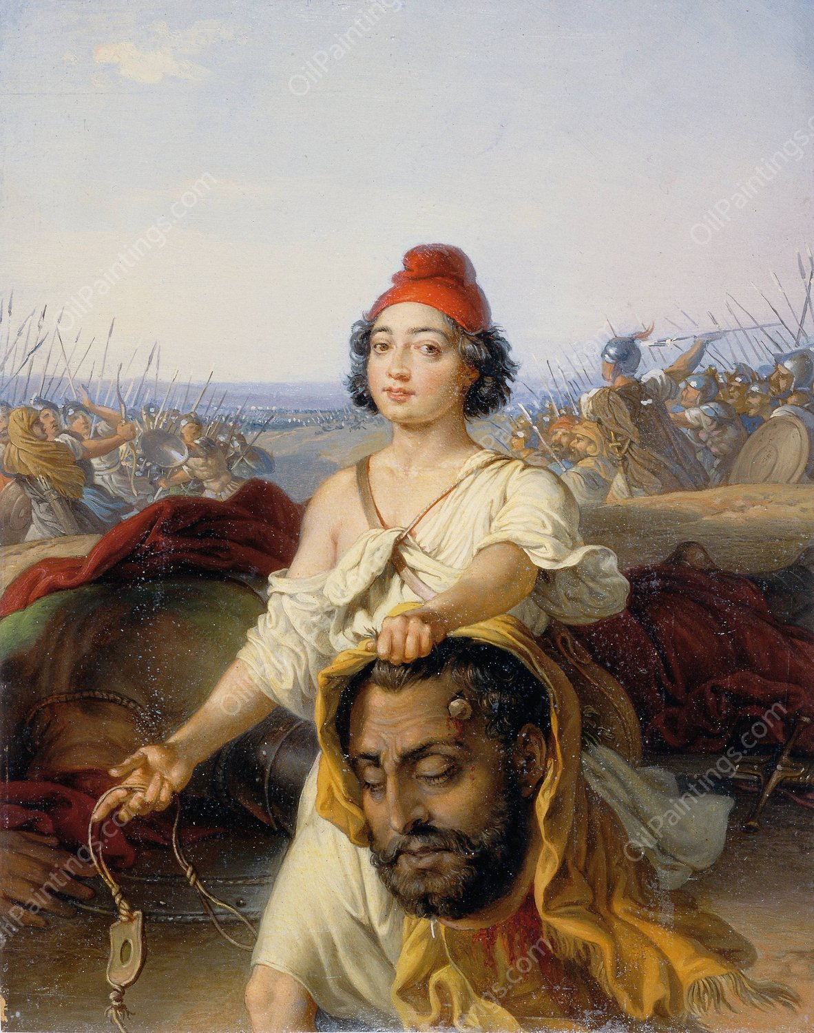 David mit dem Haupt Goliaths  by Johann Peter Krafft - Hand-Painted Oil Painting Reproduction