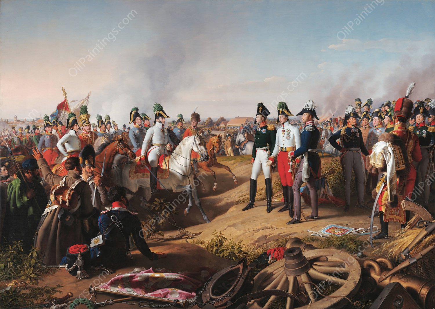 Declaration of victory after the Battle of Leipzig on 18 October 1813  by Johann Peter Krafft - Hand-Painted Oil Painting Reproduction