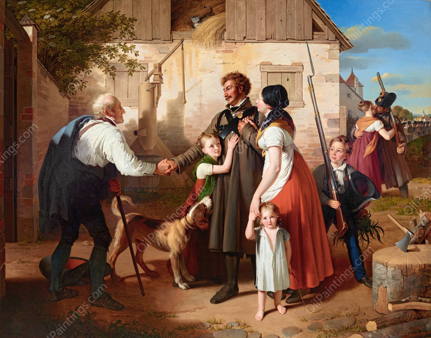 Die Heimkehr des Landwehrmannes  by Johann Peter Krafft - Hand-Painted Oil Painting Reproduction