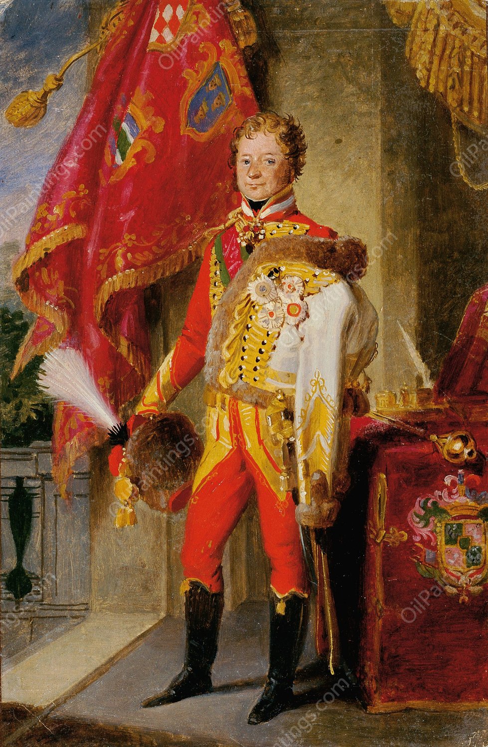 Ignaz Graf Gyulay von Naros-Nemeth und Nadaska in ungarischer Uniform  by Johann Peter Krafft - Hand-Painted Oil Painting Reproduction