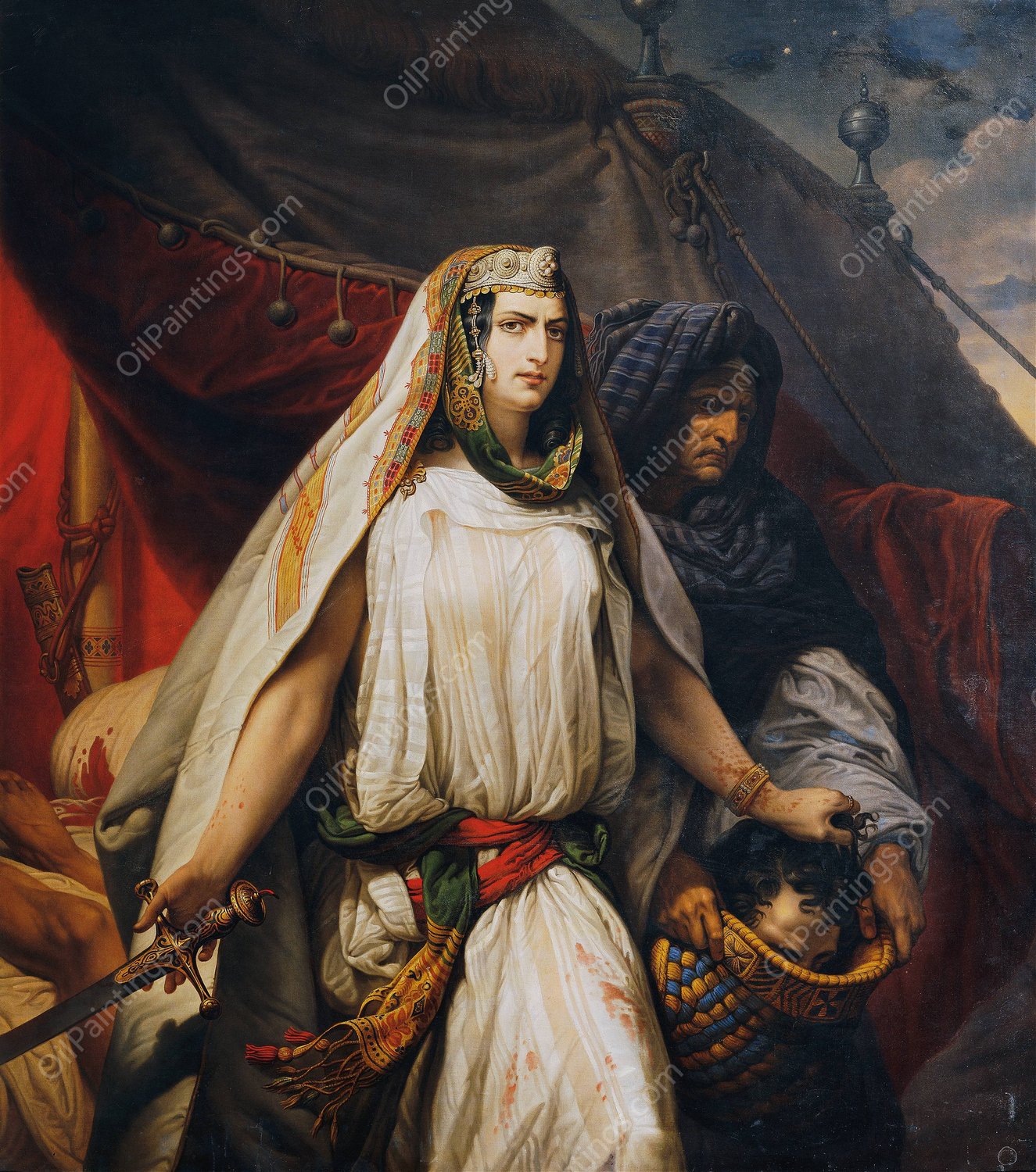 Judith with the head of Holofernes  by Johann Peter Krafft - Hand-Painted Oil Painting Reproduction