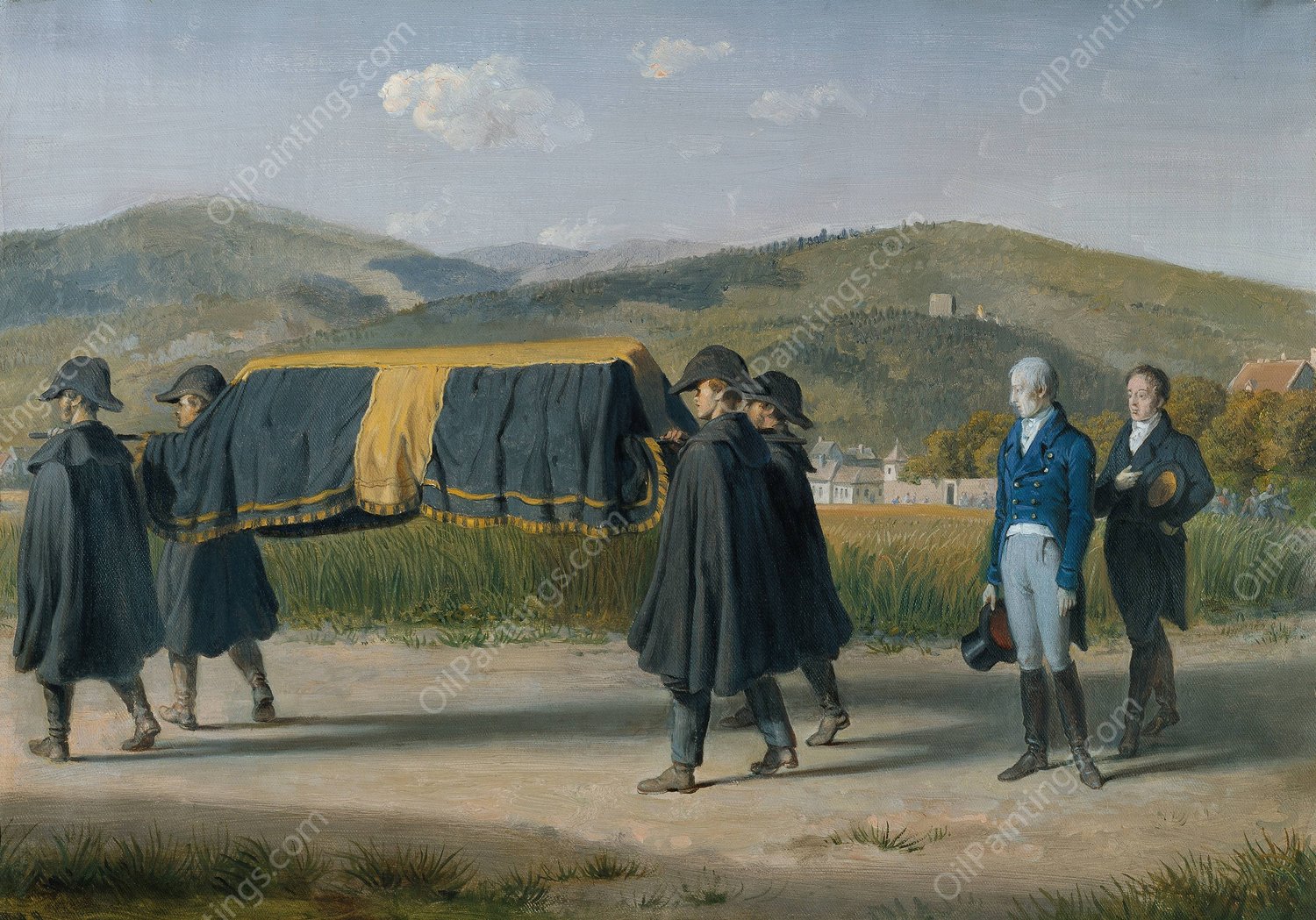 Kaiser Franz I. von Osterreich folgt dem Sarg eines Armen  by Johann Peter Krafft - Hand-Painted Oil Painting Reproduction